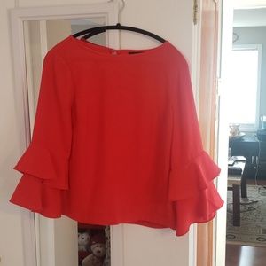 J Crew Blouse with Ruffled Sleeves